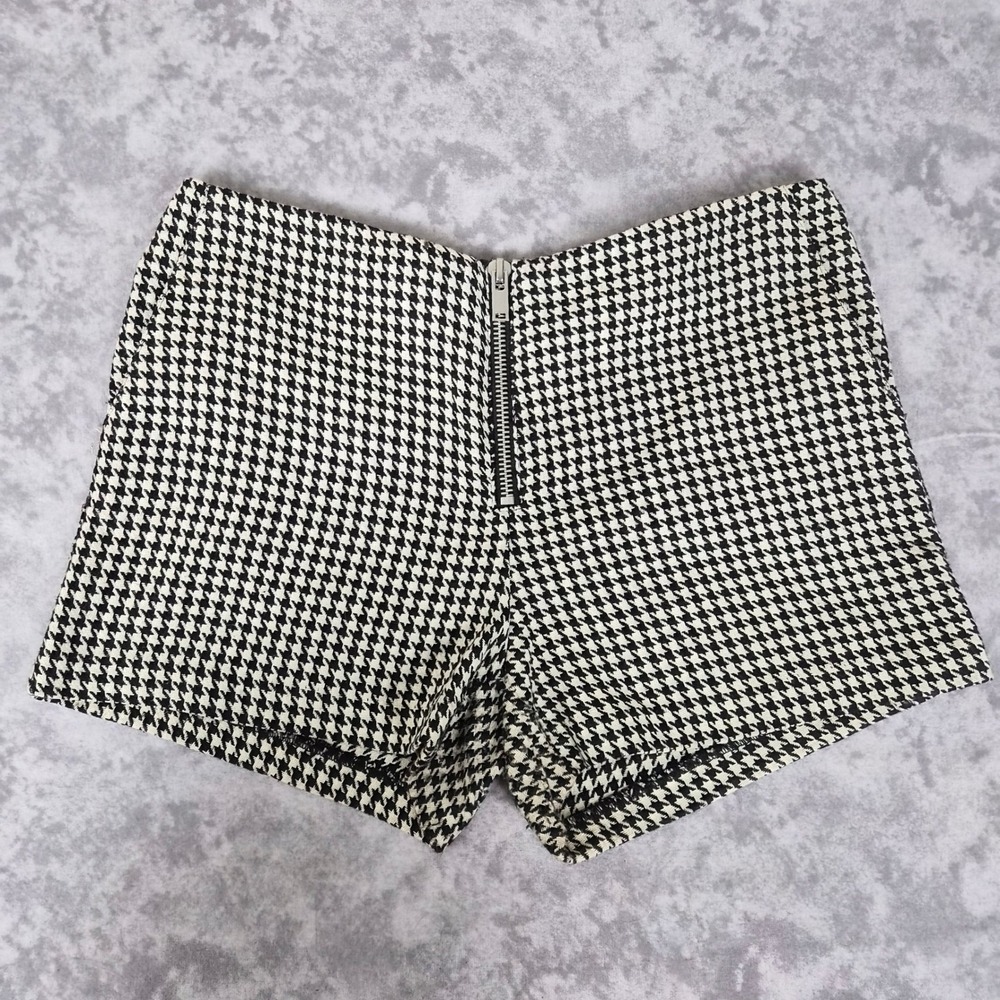 Mango Black White Shorts Women Size 8 Dark Academia Preppy Twee French Chic Zip